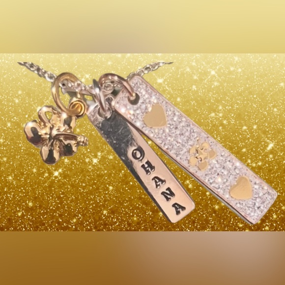 Disney Necklace Inspired by Lilo & Stitch Fine Silver Plated NWT 18” MSRP $60.00 - Picture 4 of 9